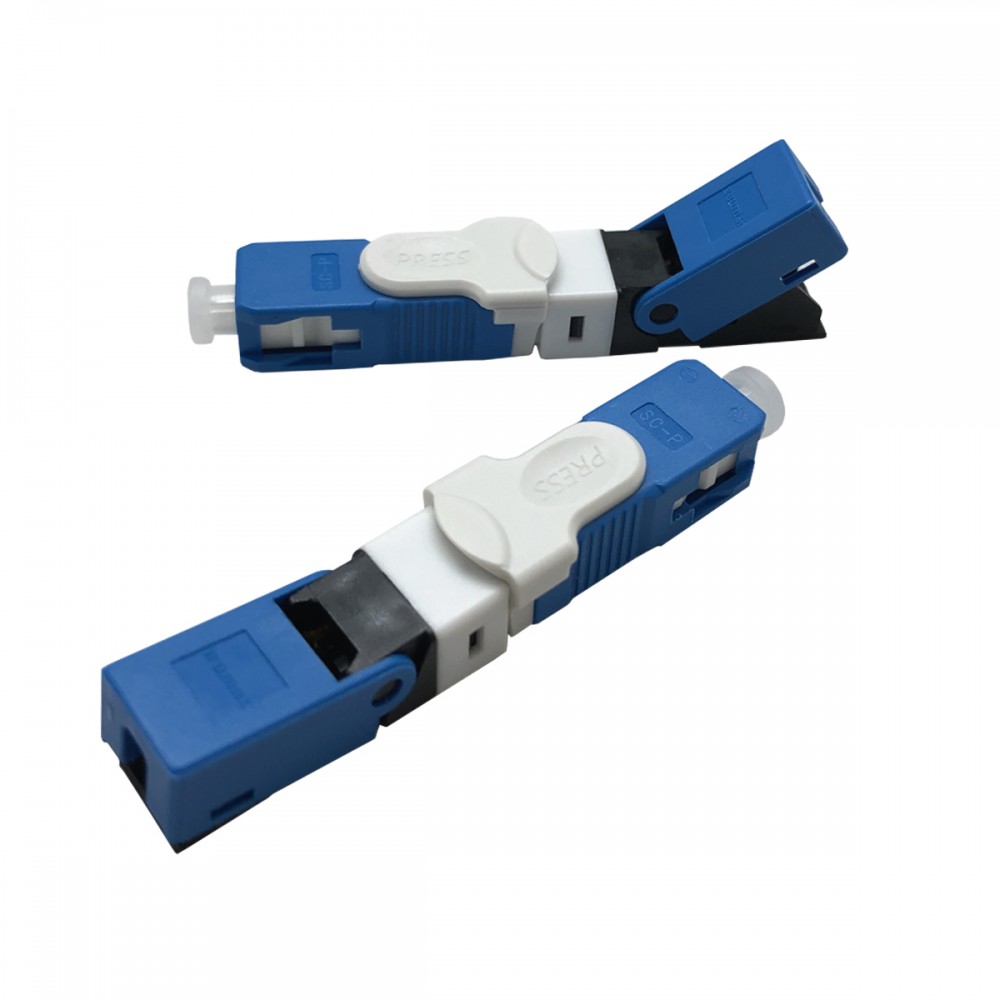 Conector Reutilizável Fibra Óptica Ftth Sc Apc Azul - 50 Unidades + 1 Gabarito