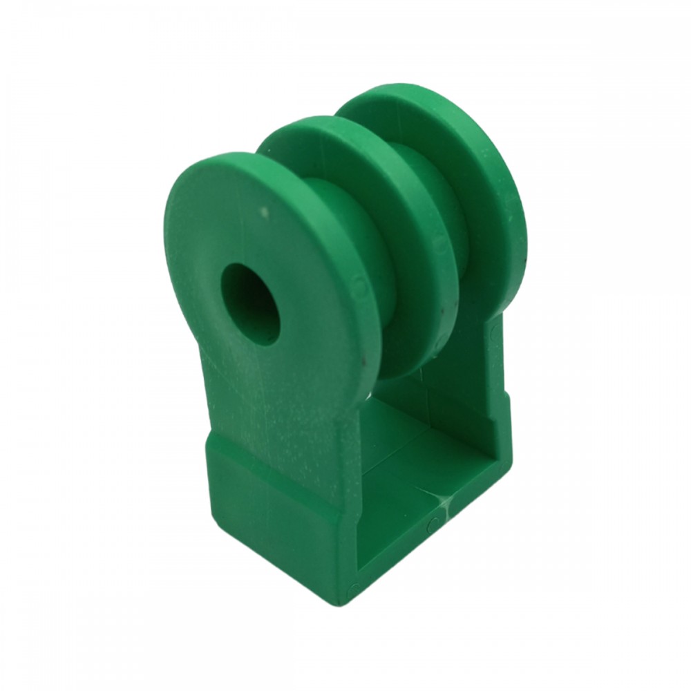 Suporte Plástico com Roldana 2 vias Verde 50 Peças