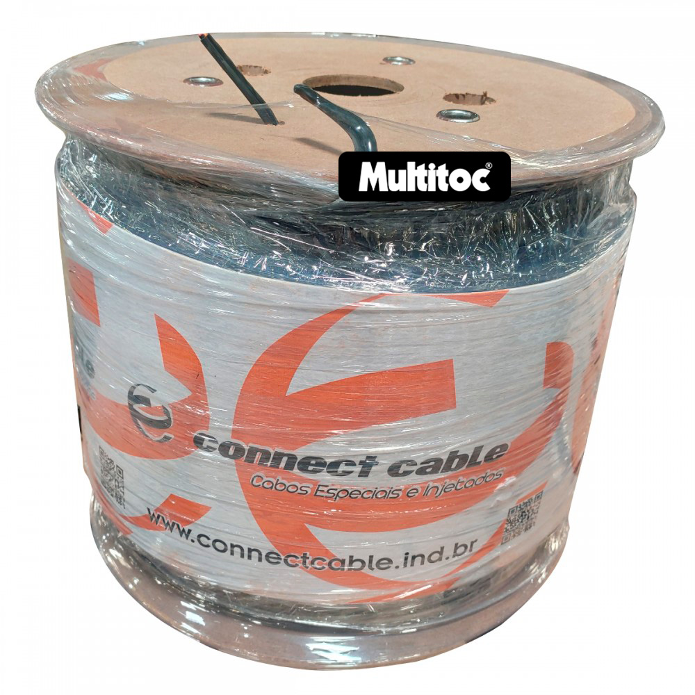 Cabo Híbrido Dupla Blindagem 4 Pares + Alimentação 2x18 AWG Preto - 300m