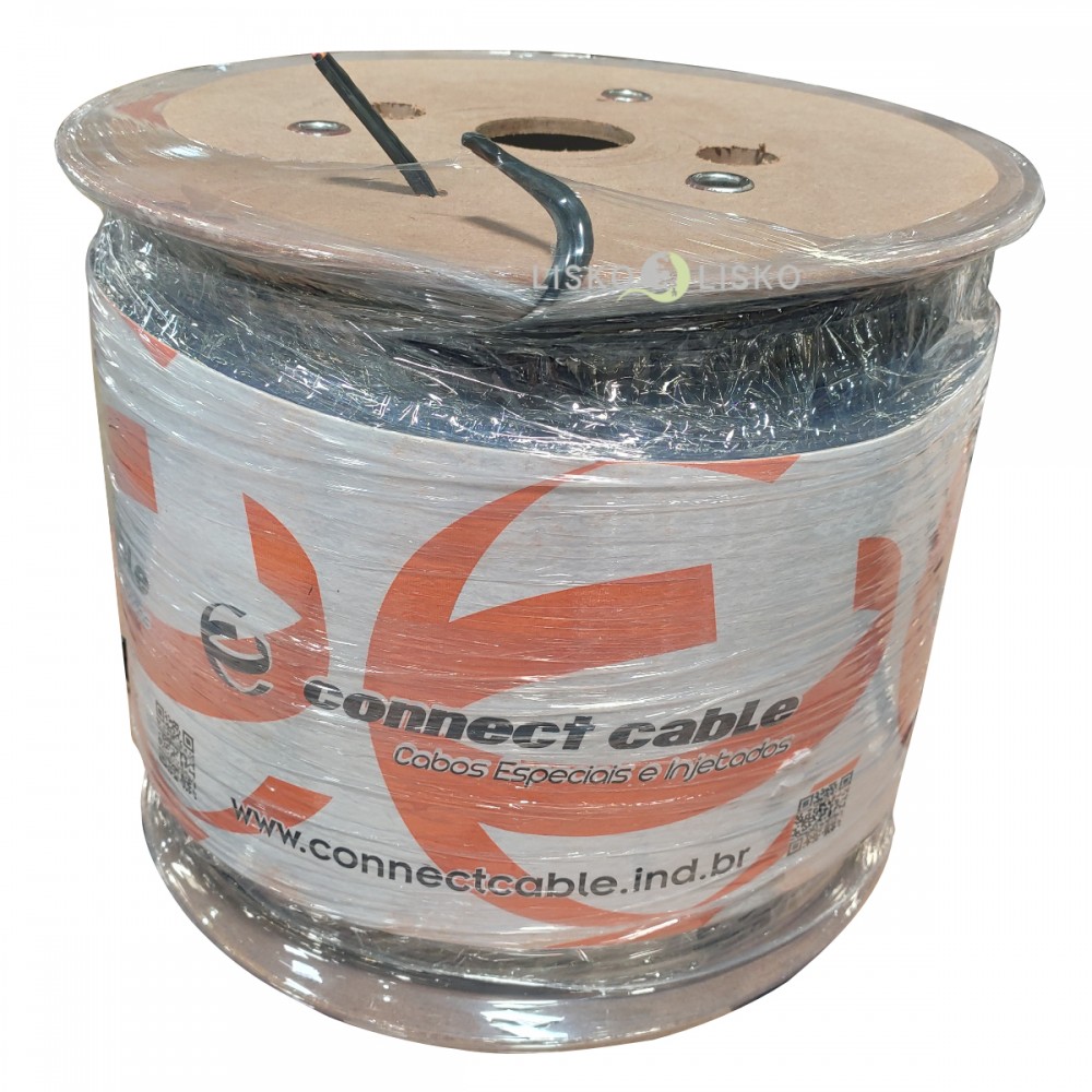 Cabo Híbrido 4 Pares + Alimentação 2x18 AWG Preto - 300m