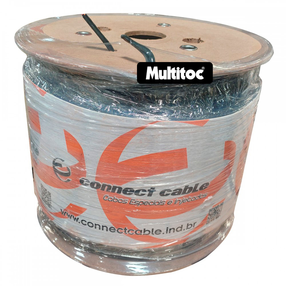 Cabo Híbrido 4 Pares + Alimentação 2x18 AWG Preto - 500m
