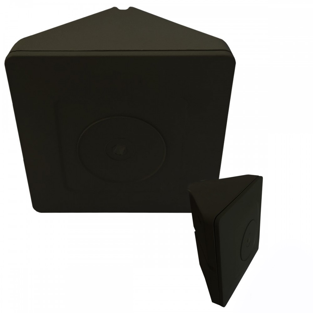 Caixa de Sobrepor CFTV Triangular Preta 8,5x8,5x4,5cm