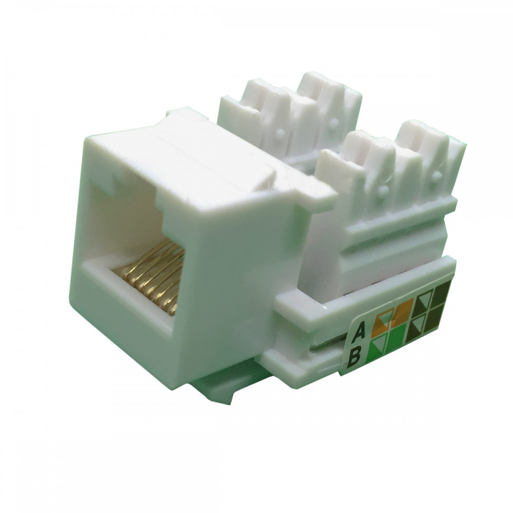 Conector Fêmea RJ45 Keystone Cat5e Branco