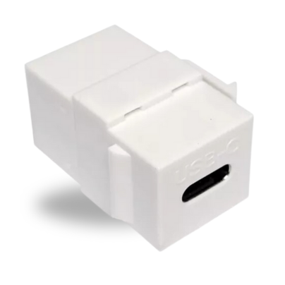 Plugue Usb-c Type-c Branco Keystone Para Painel De Tomada