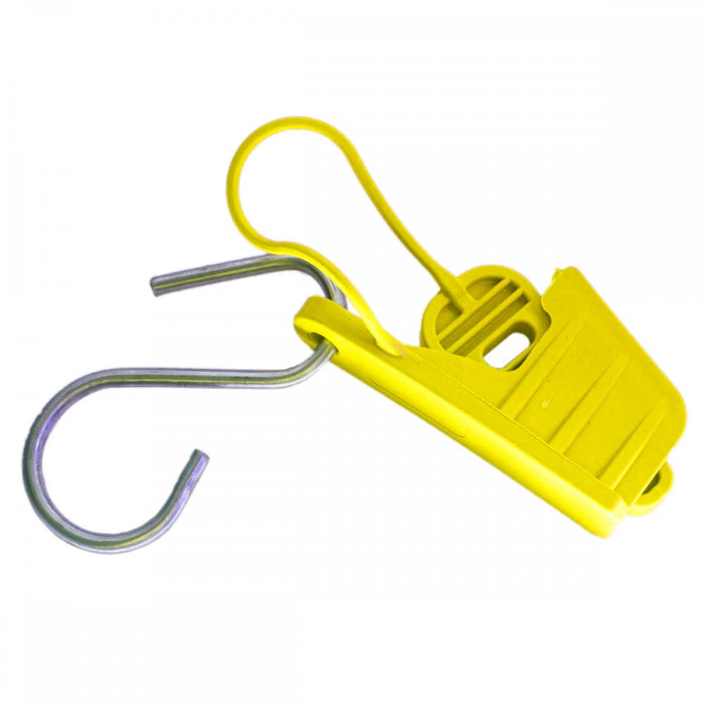 Esticador Mini Cunha para Cabo Drop Amarelo - 50 Unidades