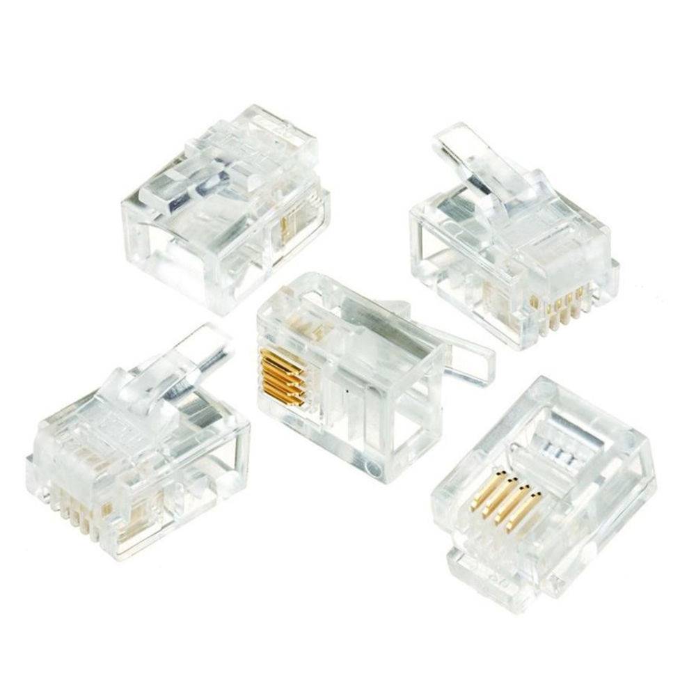 Plug Conector Modular Rj11 (6x4) - 100 Unidades